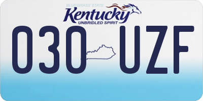 KY license plate 030UZF