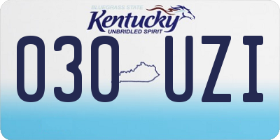 KY license plate 030UZI