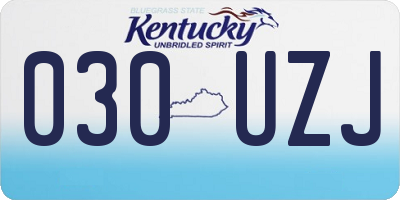 KY license plate 030UZJ