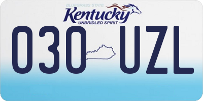 KY license plate 030UZL