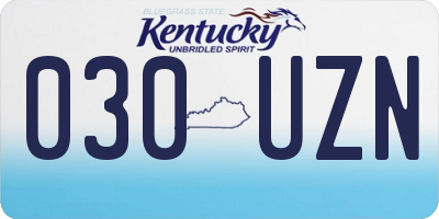 KY license plate 030UZN