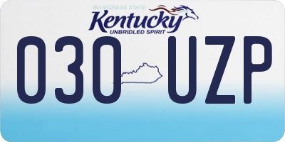 KY license plate 030UZP