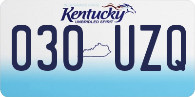 KY license plate 030UZQ