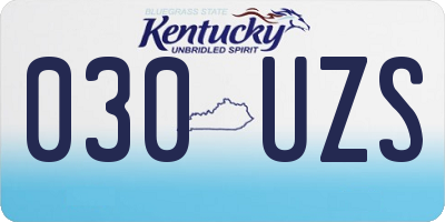 KY license plate 030UZS