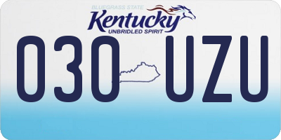 KY license plate 030UZU