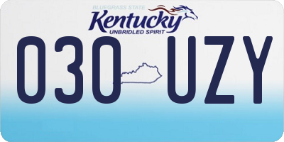 KY license plate 030UZY