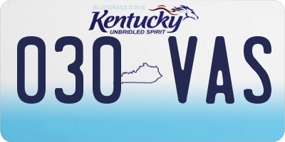 KY license plate 030VAS