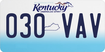 KY license plate 030VAV