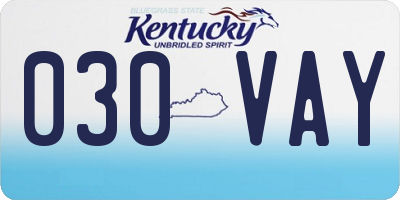 KY license plate 030VAY