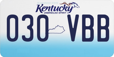 KY license plate 030VBB
