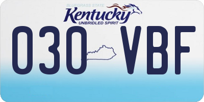 KY license plate 030VBF