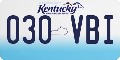 KY license plate 030VBI