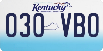 KY license plate 030VBO
