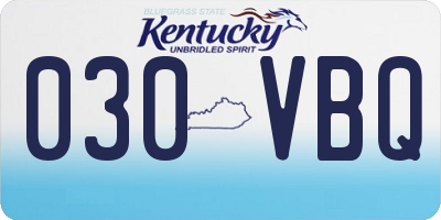 KY license plate 030VBQ