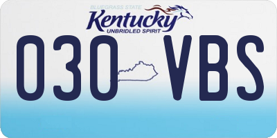 KY license plate 030VBS