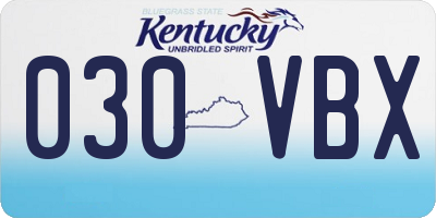 KY license plate 030VBX