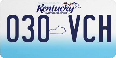 KY license plate 030VCH