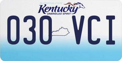 KY license plate 030VCI
