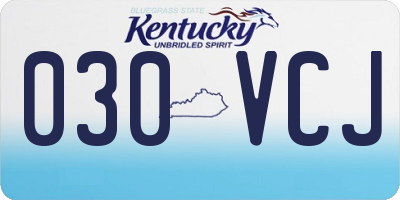 KY license plate 030VCJ