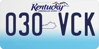 KY license plate 030VCK