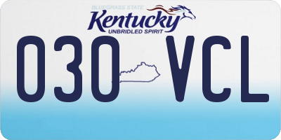 KY license plate 030VCL