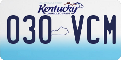 KY license plate 030VCM