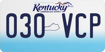 KY license plate 030VCP