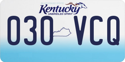 KY license plate 030VCQ