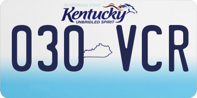 KY license plate 030VCR