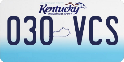 KY license plate 030VCS