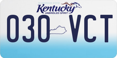 KY license plate 030VCT