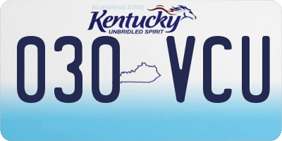 KY license plate 030VCU