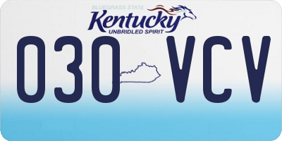 KY license plate 030VCV