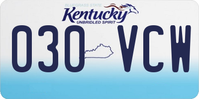 KY license plate 030VCW