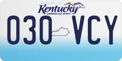 KY license plate 030VCY