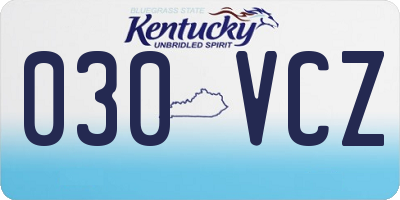 KY license plate 030VCZ
