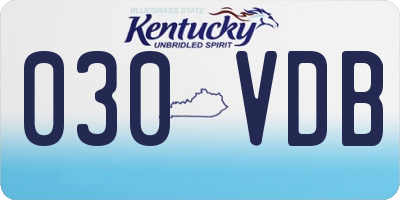 KY license plate 030VDB