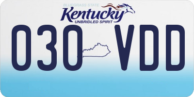 KY license plate 030VDD