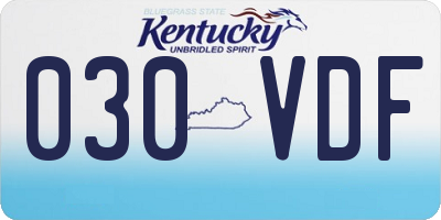 KY license plate 030VDF