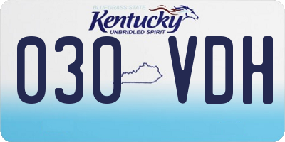 KY license plate 030VDH