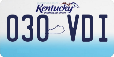 KY license plate 030VDI