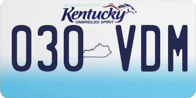 KY license plate 030VDM