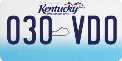 KY license plate 030VDO