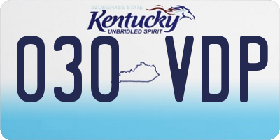 KY license plate 030VDP