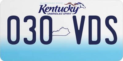 KY license plate 030VDS