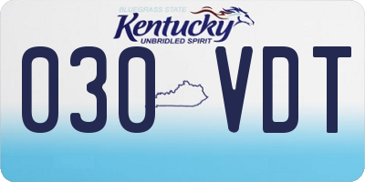KY license plate 030VDT