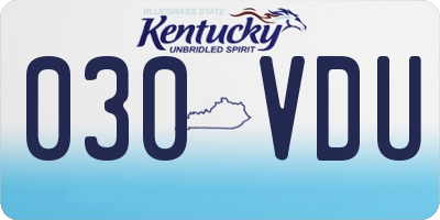 KY license plate 030VDU