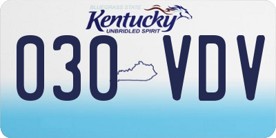 KY license plate 030VDV