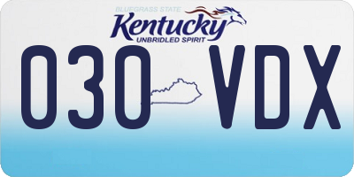 KY license plate 030VDX