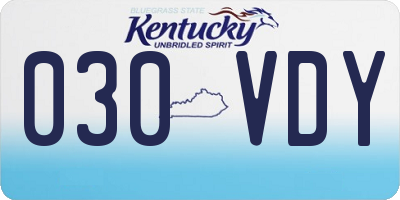 KY license plate 030VDY